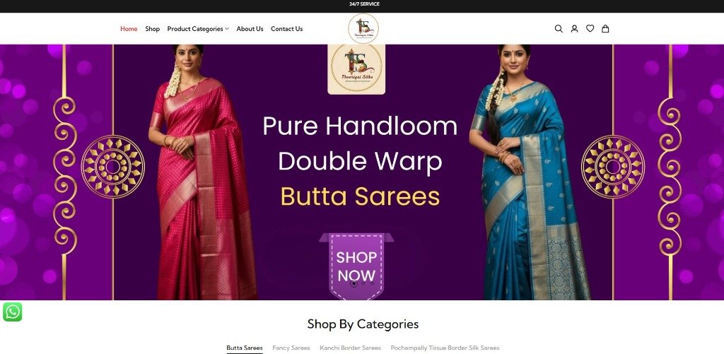 Thoorigai Silks Website